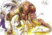 G-Adult concept from Resident Evil 2. Notice Leon getting attacked.