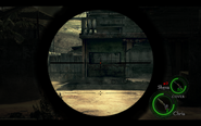 The view when aiming the Rocket Launcher