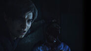 Leon S. Kennedy against a mutilated corpse.