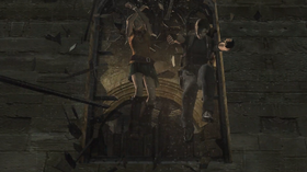 RE4 Leon and Sherry escapes church