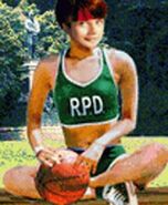 A photo of Rebecca in her basketball uniform found in Resident Evil 2.