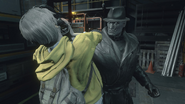 T-00 chokes Valerie in Resident Evil: Resistance.