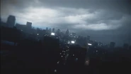 Raccoon City in the opening of Resident Evil 2 remake.