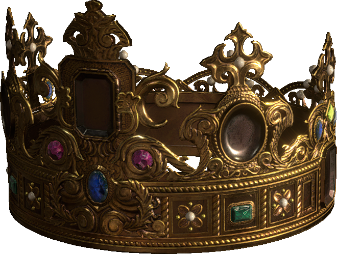 Elegant Royalty Crown in Red and Gold