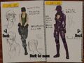 Concept art for Jill's alternate costumes.