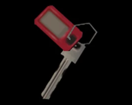 Llave con etiqueta roja