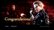 Wesker's results screen.