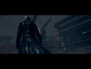 Wesker standing, as the battle on the main game about to begin.