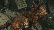 A Cerberus is impaled on rebar in Resident Evil: Extinction