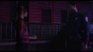 Claire is talking with the New York City Police Department officer