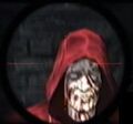 Zombie-like cultist wearing hood