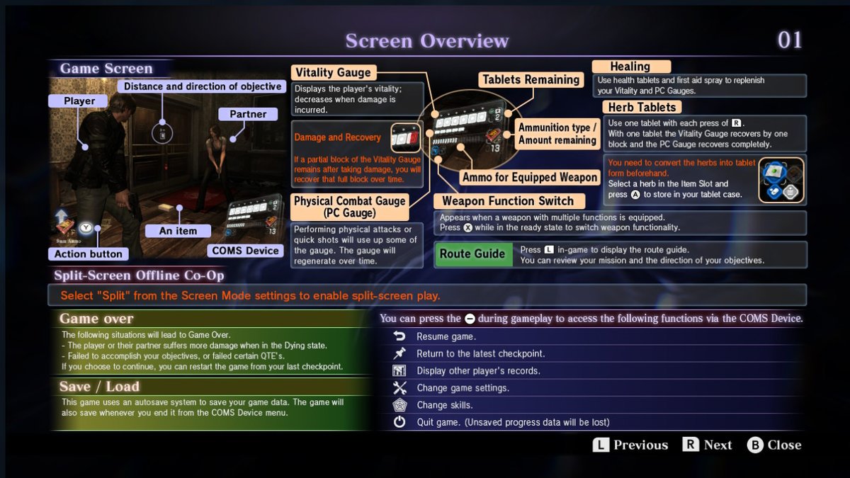 Main Menu  Resident Evil 3 Official Web Manual