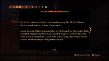 Rev2 file Stuart's Memo - Claire Redfield eng page 1