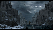 Concept art of the founder statues.