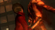 RE6 Ada, about to stab Simmons with an arrow pipe
