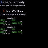 The character selection screen texture with Leon's information.