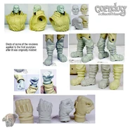 Test shot comparisons of the different part molds of the prototype and final.