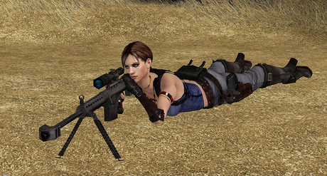 Jane taking aim with a Barret M82