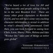 Odpowiedź producenta RE6 na teamt Jill i Claire.
