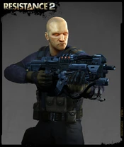 A body shot of Hale almost converted by the Chimeran virus.