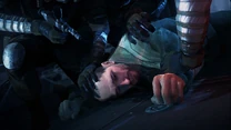 Black Ops soldiers restraining Hale for sedation.