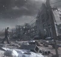 Capelli walking past a grave with Hale's name seen in the foreground seen in the E3 2011 Resistance 3 trailer.