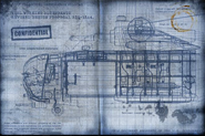 The blueprint of a VTOL, as seen on a viral website for the release of Resistance: Fall of Man.