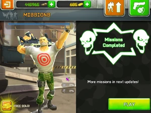 Completion Of A Mission Home Screen.