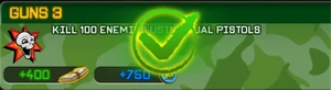 Completion of a mission in the mission menu