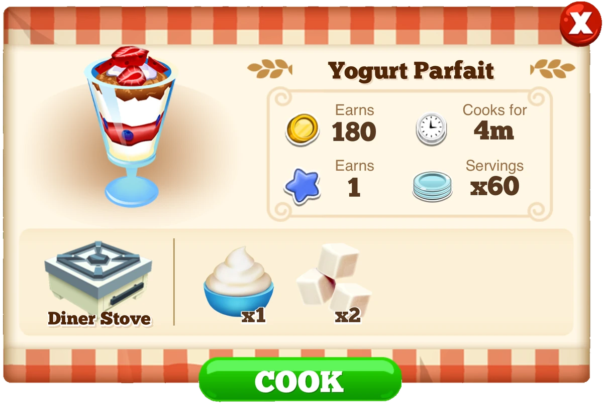 Yogurt Parfait Restaurant Story 2 Wiki Fandom