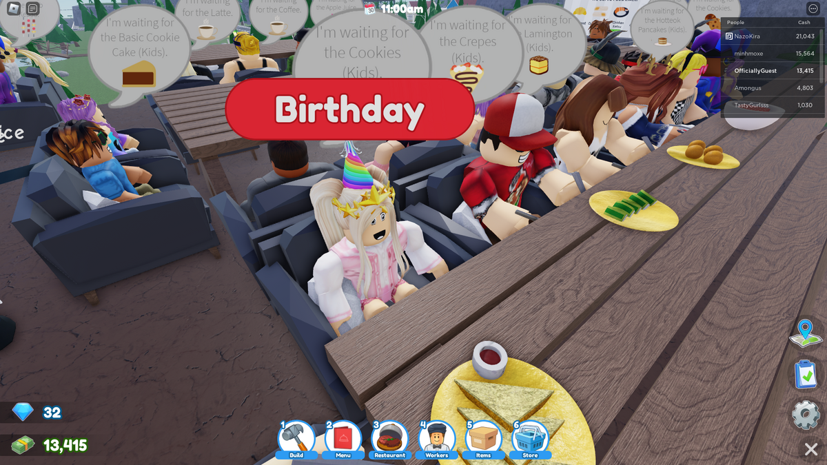 this person has been meaning to taste the water (restaurant tycoon