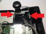 Remove these screws to detach the power switch.