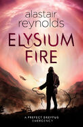 Dreyfus' silhouette on the cover of Elysium Fire