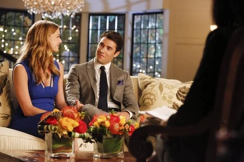 Emily and Daniel look longingly at each other