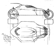 Concept art with message to "Jim" explaining how to design the car.