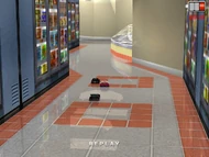 AMW (between the two cars) in a race in SuperMarket 1.