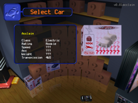 General aspect of the car selection menu seen in demos.