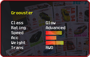 Groovster's stats in the Car Selection Screen.