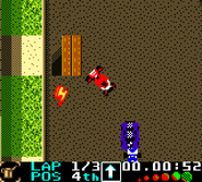 Image featuring a ramp and pickup in the level, and Oil Slick in the inventory