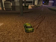 RC drifting behind the gallows.