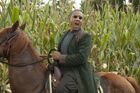 Neville on his horse shouting orders.