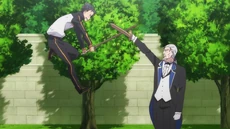 Wilhelm entrena con Subaru en el jardín