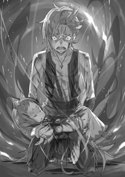 Garfiel arrives with the injured Mimi.