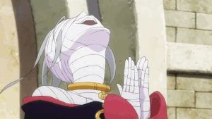 Sirius using her Authority to control a crowd of citizens in Priestella.