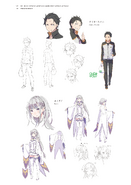 Subaru and Emilia character designs 1st ReZero Artbook