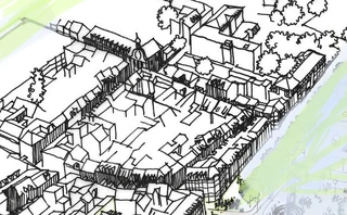 . Links darunter die parallel laufende Hauptstraße