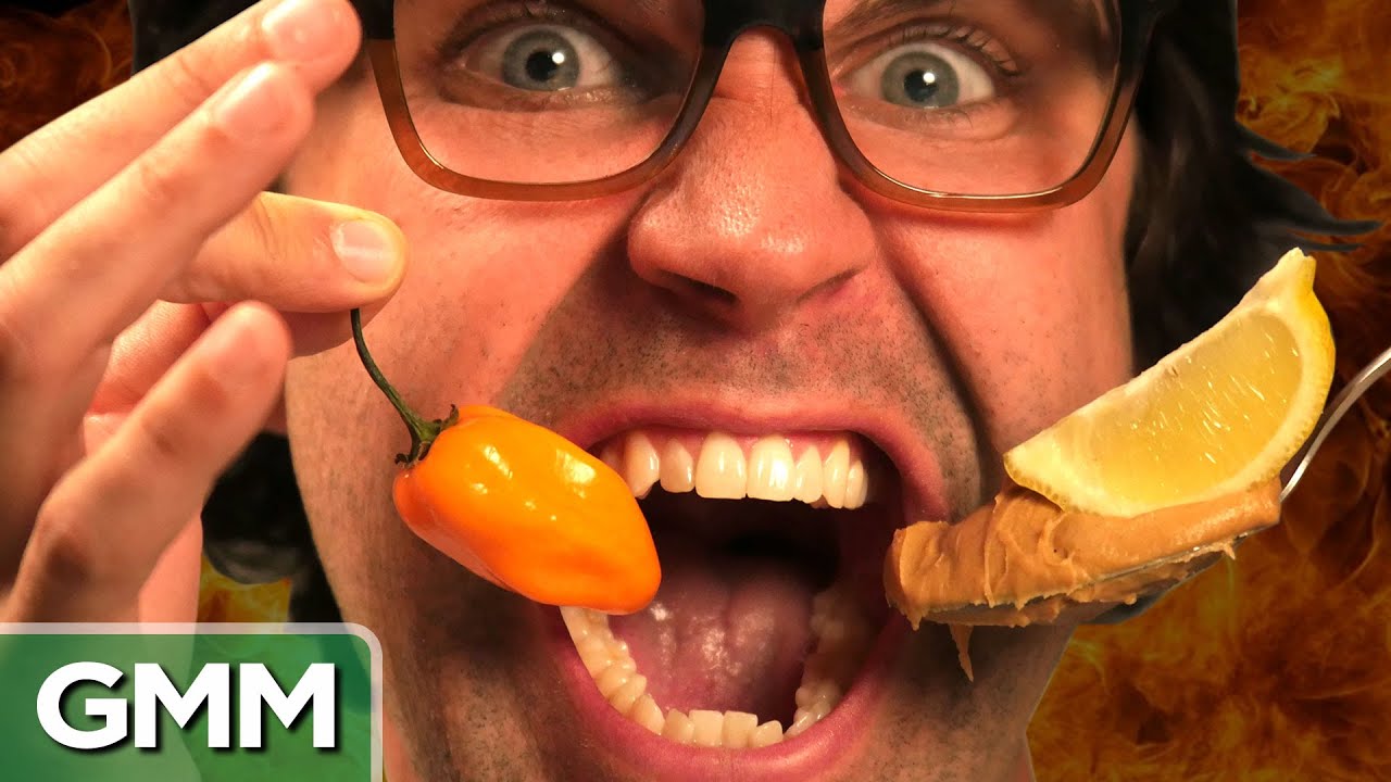 Rhett and Link - Get up on outta here, with my eyeholes. We're eating  cartoon food inspired by Rick and Morty. #GMM
