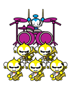 Artwork of the Drum Samurai's Band from Rhythm Tengoku