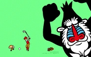 Mandrill.jpg (1.17 MB) Wallpaper from Minna no Rhythm Tengoku featuring Monkey, Mandrill and the Golfer