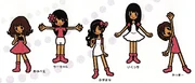 Canary CLUB as depicted in : from left to right, Ayubee, 
Chiichan, Ogamana, Ikucchi, Mikki.
